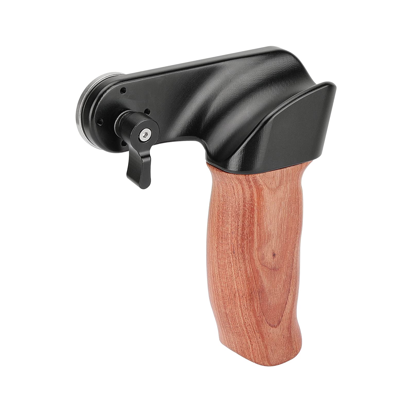 Camvate Ergonomic Wooden Hand Grip With Rosette M6 Thread Screw Connection For Camera Shoulder Mount Rig(Right Hand) - 2927
