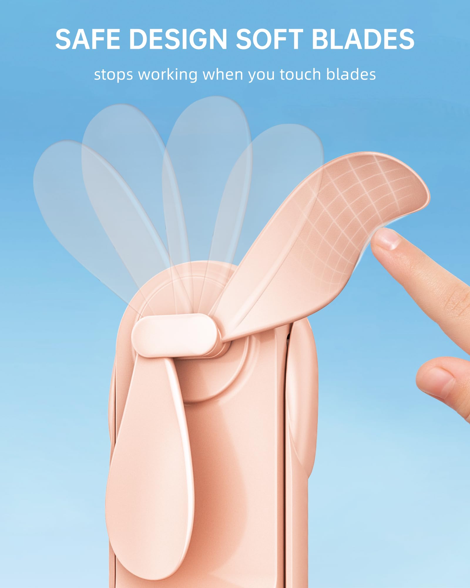 Portable Mini Handheld Fan For Women & Girls,1800Mah Usb Rechargeable, Ultra Quiet, 12H Runtime