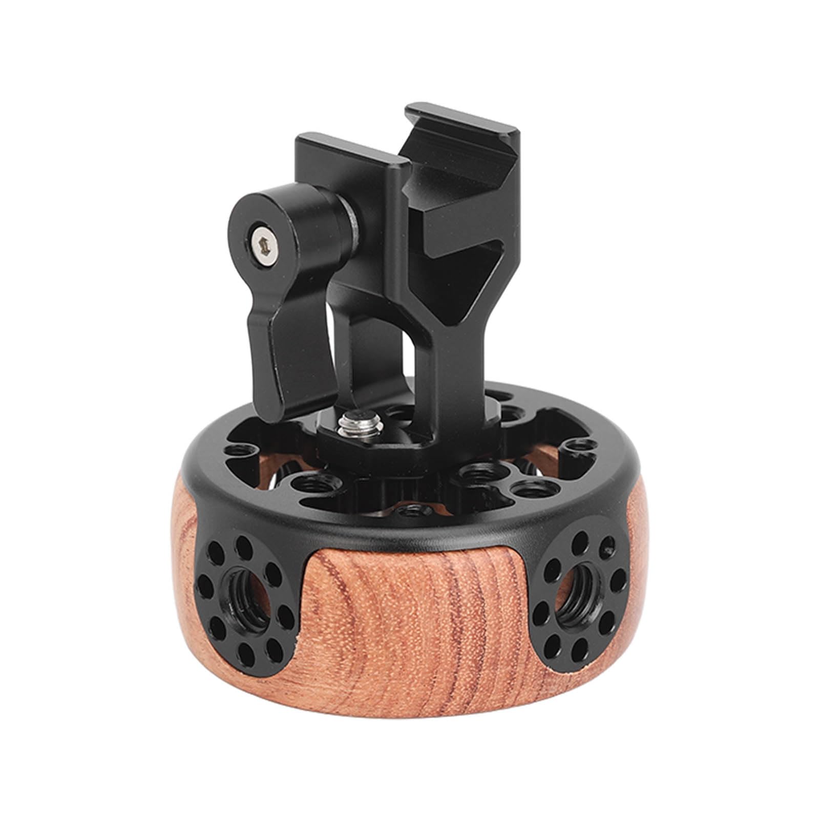 Acouto Wooden Round Side Handle G With Quick Release Rail Rod Clamp For Camera Camera Stabilizer Rig Handle Handg For Slr Mirrorl Camera