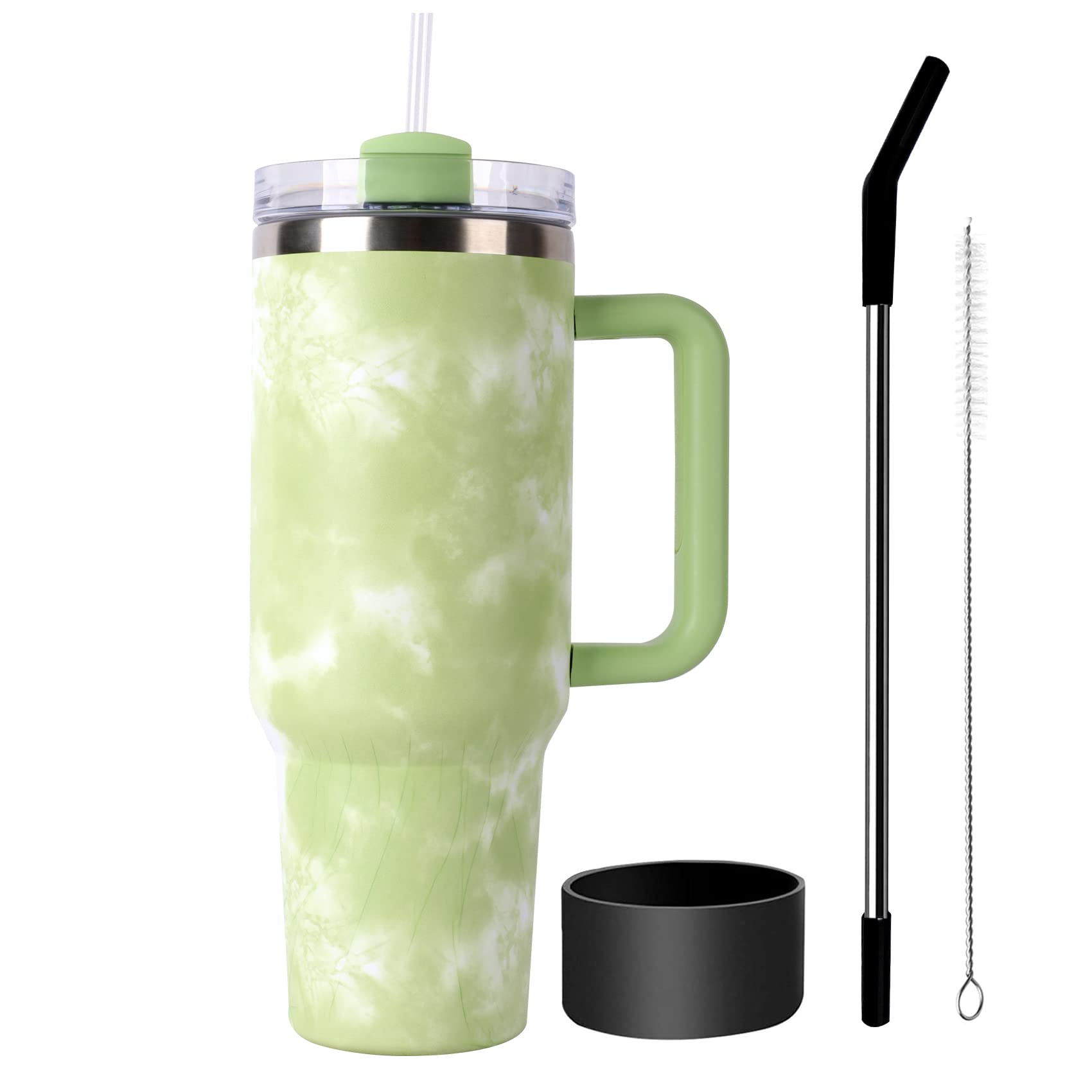 40 Oz Tumbler With Handle And Straw Lid,Stainless Steel Travel Mug Water Bottle Cup,Reusable