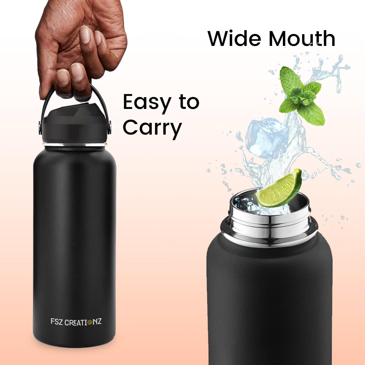 32Oz Stainless Steel Water Bottle, Vacuum Insulated Double Walled, Sports & Leisure Water Bottle