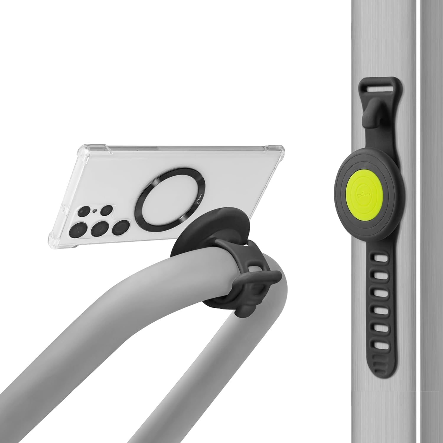 Bone Magnetic Fitness Phone Mount, Magsafe Phone Holder For Workout & Gym, Scratch- Silicone Strap With Anti-Slip Design, Universal Sport Phone Carrier For Most Smartphones (With Magnetic Sticker)