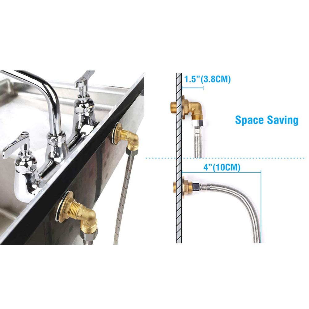 Kwode Commercial Wall Mount Faucet Installation Kit, Wall Mount Kitchen Faucet Backsplash Mount Set For Stainless Steel Commercial Kitchen Prep & Utility Sink