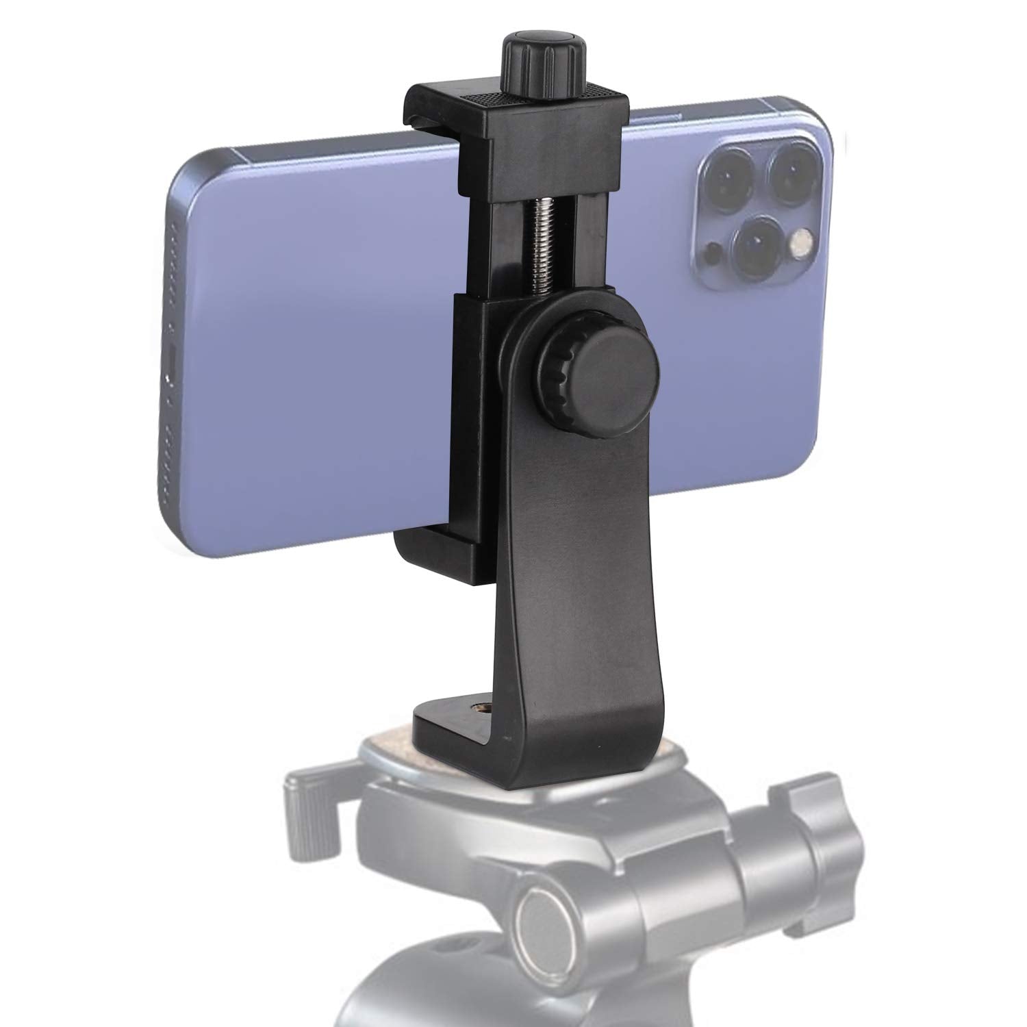 Qieimufhd Universal Smartphone Mount Holder – Compatible With Tripods & Stands (1/4 Inch Screw). Rotates 360° For Vertical & Horizontal Adjustments. Secure Grip For All Phones