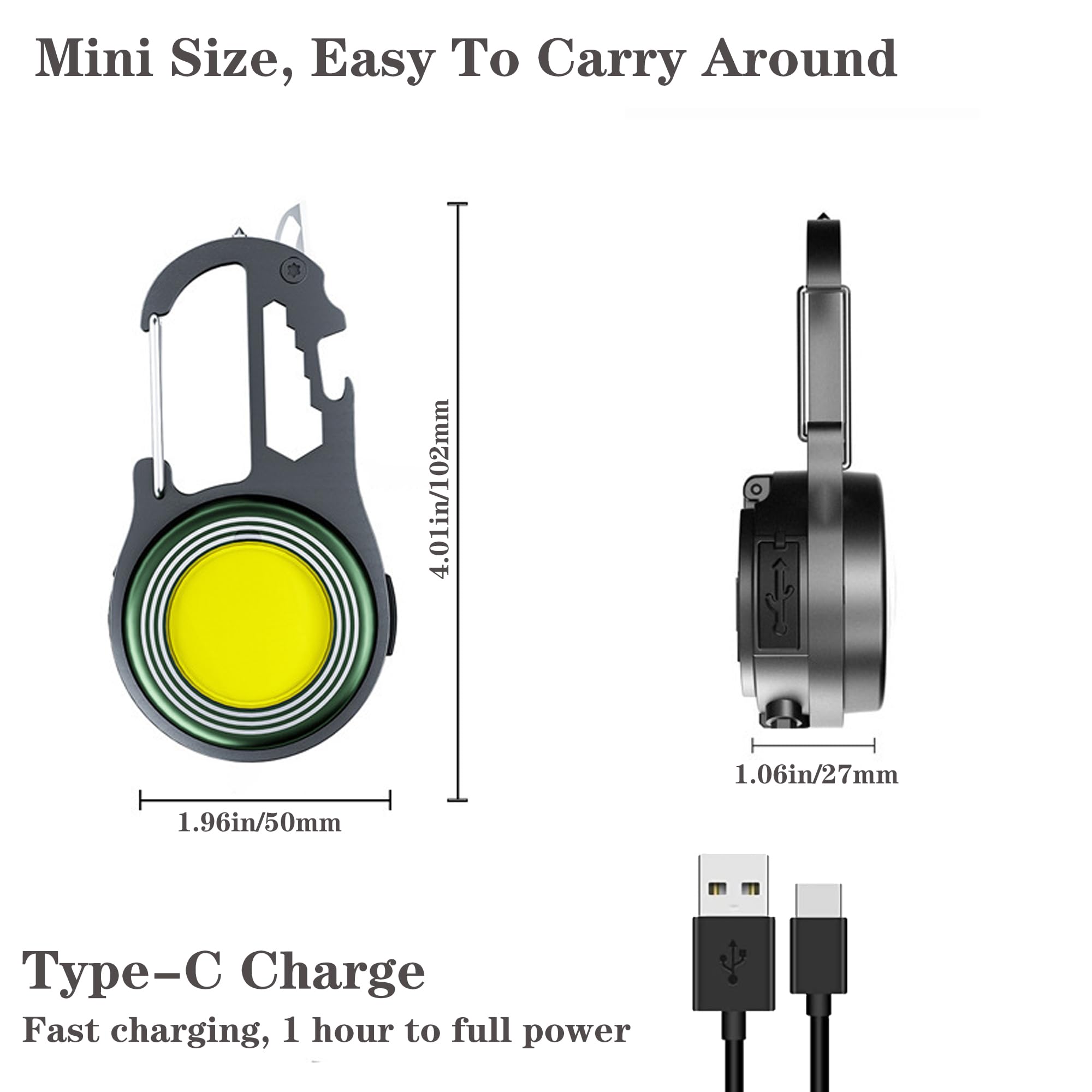 Lusostka Multifunctional Keychain Flashlights, Portable Pocket Light With Screwdriver Bottle Opener For Outoor Hiking