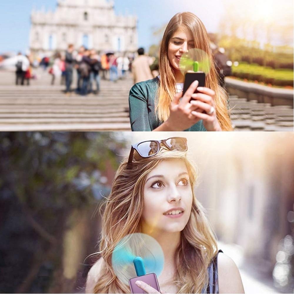 Phone Fan Usb C, 6 Pack Mini Portable Cell Phone Fan Attachment For Iphone 16/16 Plus/16 Pro/16 Pro