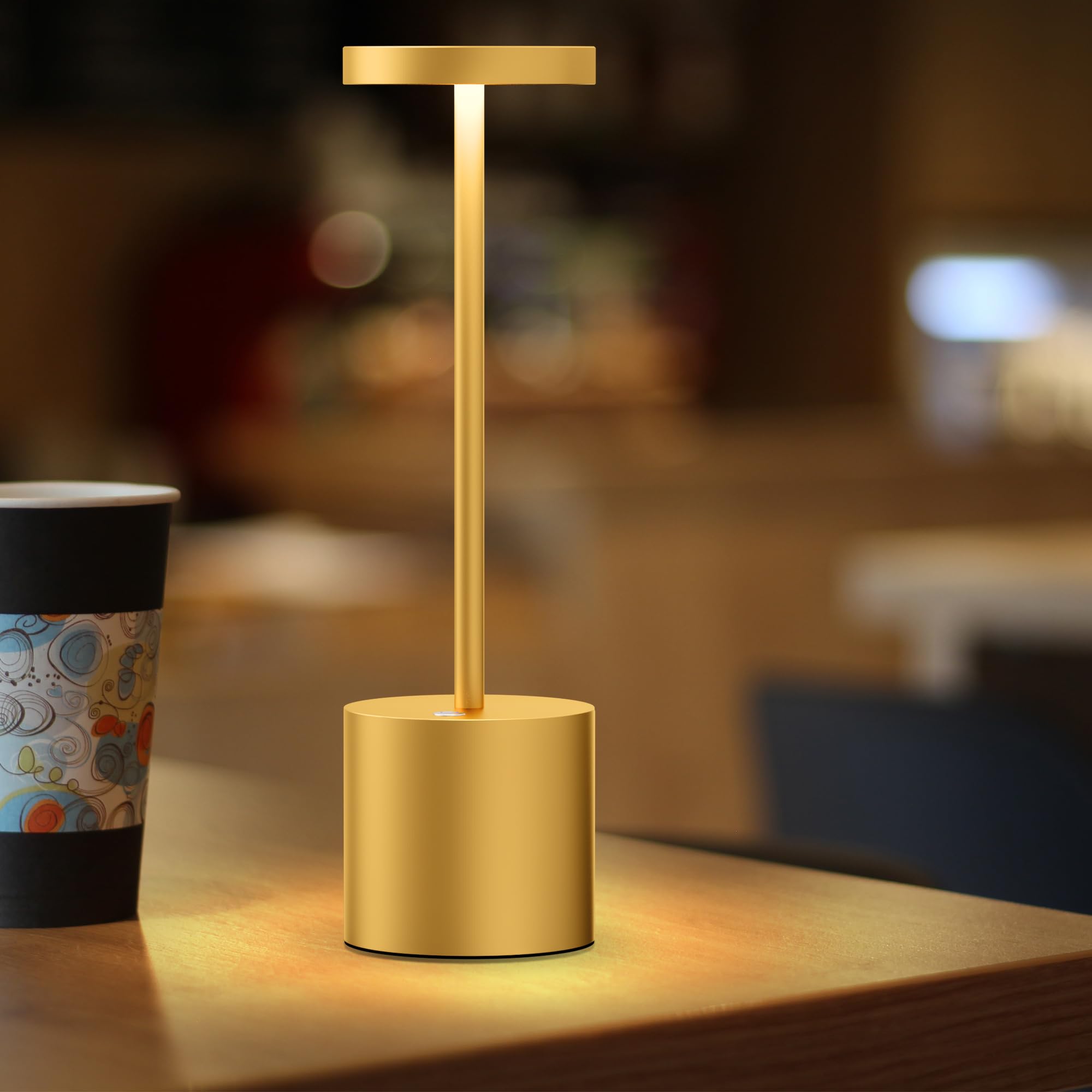 Epqdjzk Rechargeable Cordless Table Lamp,Led Battery Operated Desk Lamp Outdoor Portable 5000Mah Powered 3 Level Brightness Dimmable Light For Patio Restaurant Dining Home 2Pack Gold