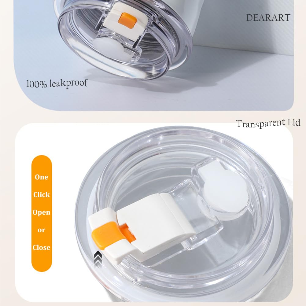 Dearart Insulated Bottle With Wave Shaped Bottles, Blue Vacuum Cup Stainless Steel With Straw