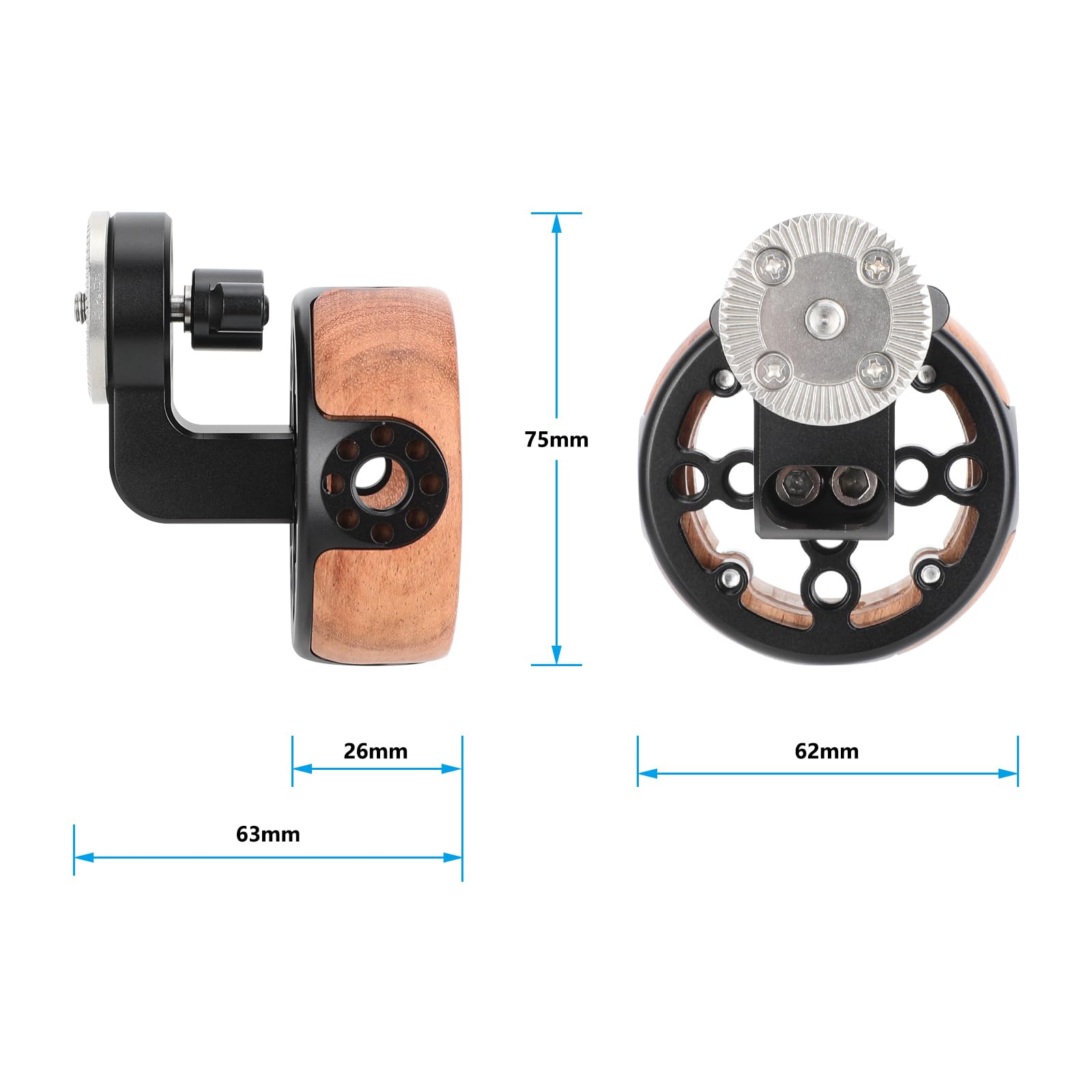 Camvate Wooden Handgrip With M6 Rosette Compatible Extension Adapter - 3524