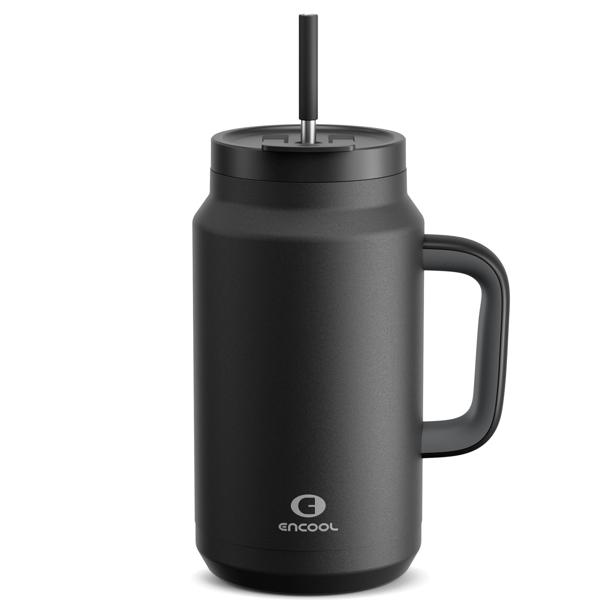 50 Oz Tumbler With Handle And Straw, 100% Leak-Proof Insulated Cup Large Water Bottle With 2-In-1 L