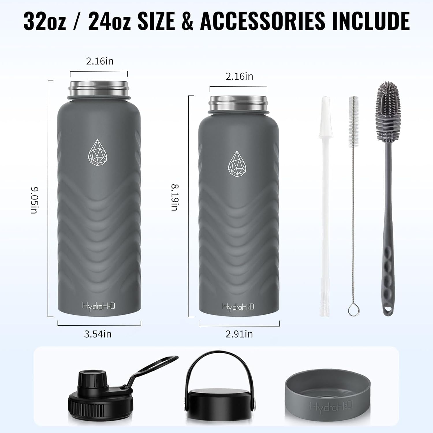 32Oz Insulated Stainless Steel Water Bottle With Straw – Leak-Proof,-, Wide Mouth Sports Fl