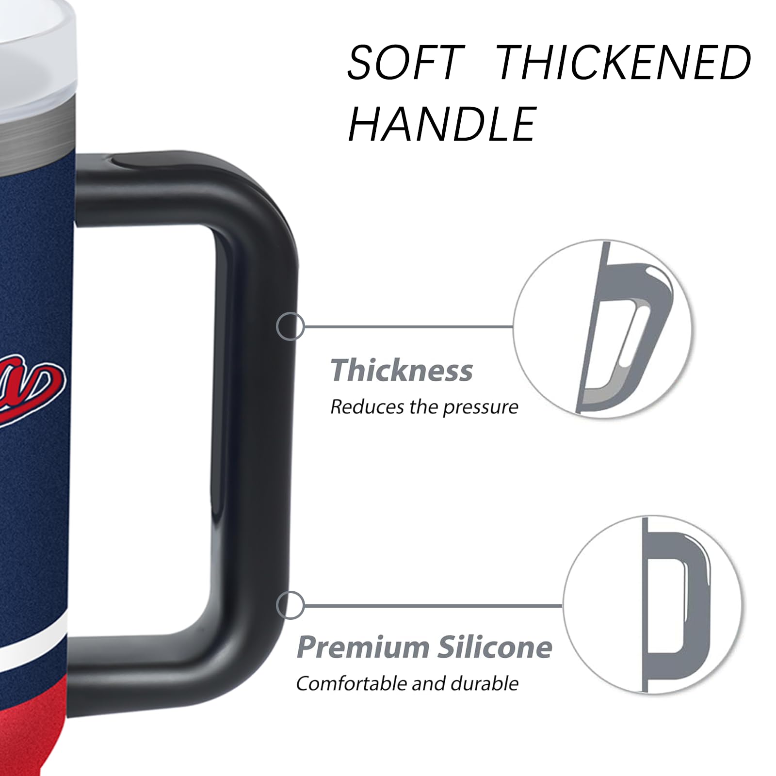 Tumbler 30Oz Straight Skinny Car Cups With Insulated Cup Sleeve Portable Handle, Sports Travel