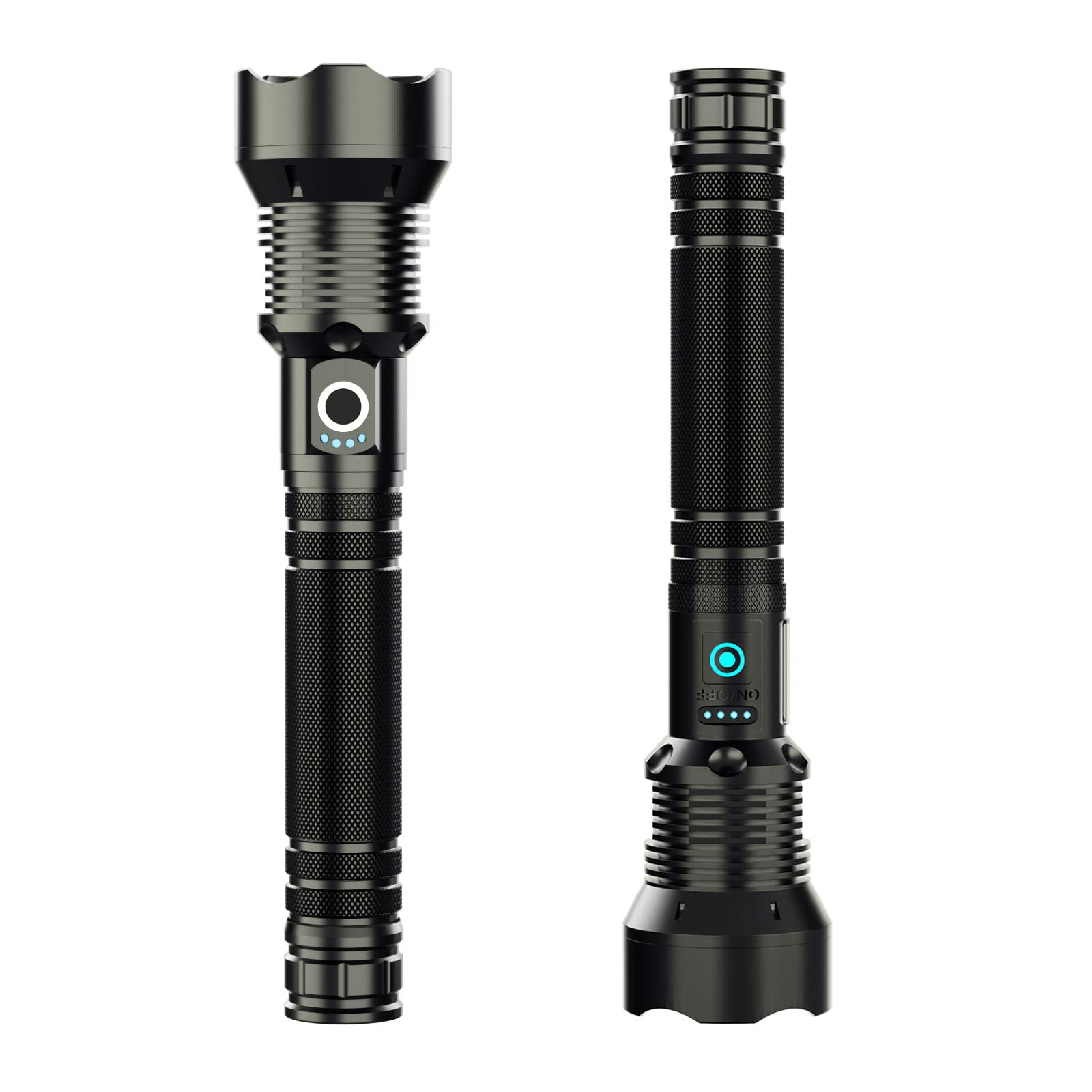 Cinlinso Rechargeable Led Flashlights, High Lumens Super Bright Flashlight, 5 + 7 Modes, Zoomable, Ipx6 Waterproof, Powerful Handheld Flashlights For Emergencies, Camping, Hiking