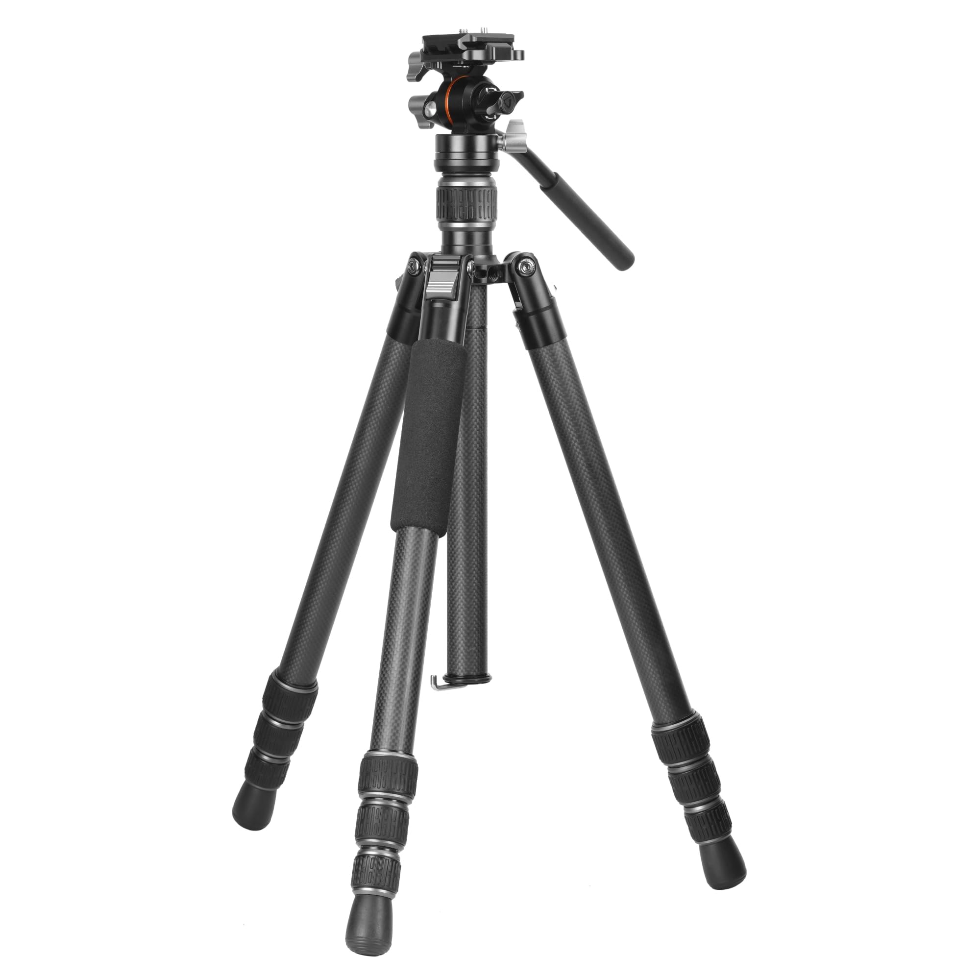 Vanguard Vesta Go 264Cv12 Carbon Fiber Travel Tripod With Ultra-Compact Veo Pv-12 Counterbalancing Spring Assist Video Head
