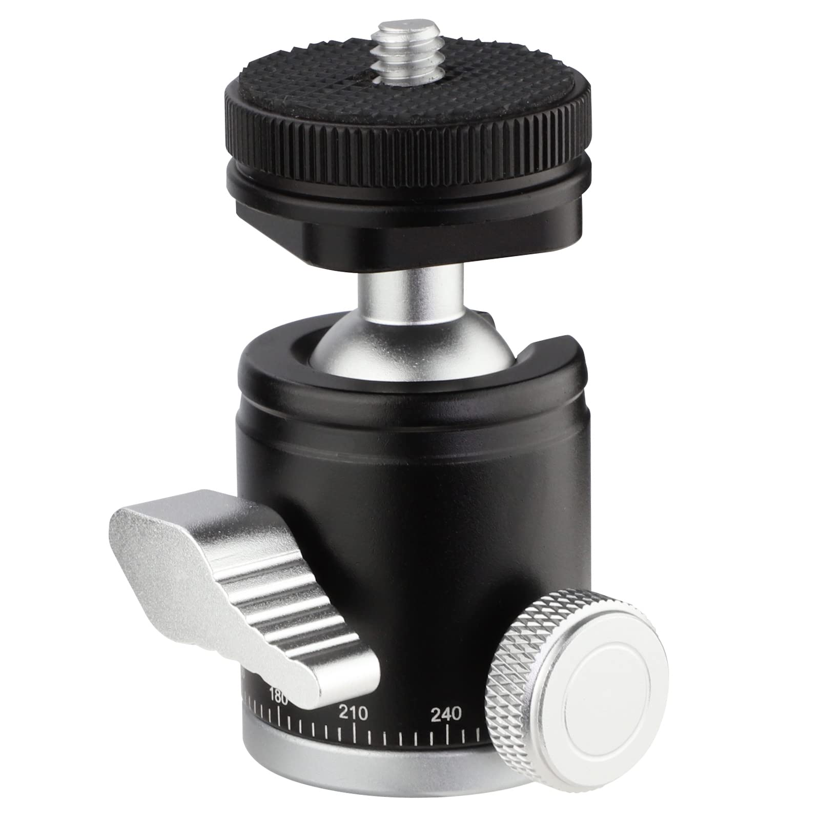 Akirood Adapter Panoramic Ballhead 360°,Mini Camera Tripod Ball Head, With Cold Shoe Mount With 1/4" Screw For Dslr Cameras Cell Phone Tripods Monopods Camcorder Light Stand Speedlight Quick Release