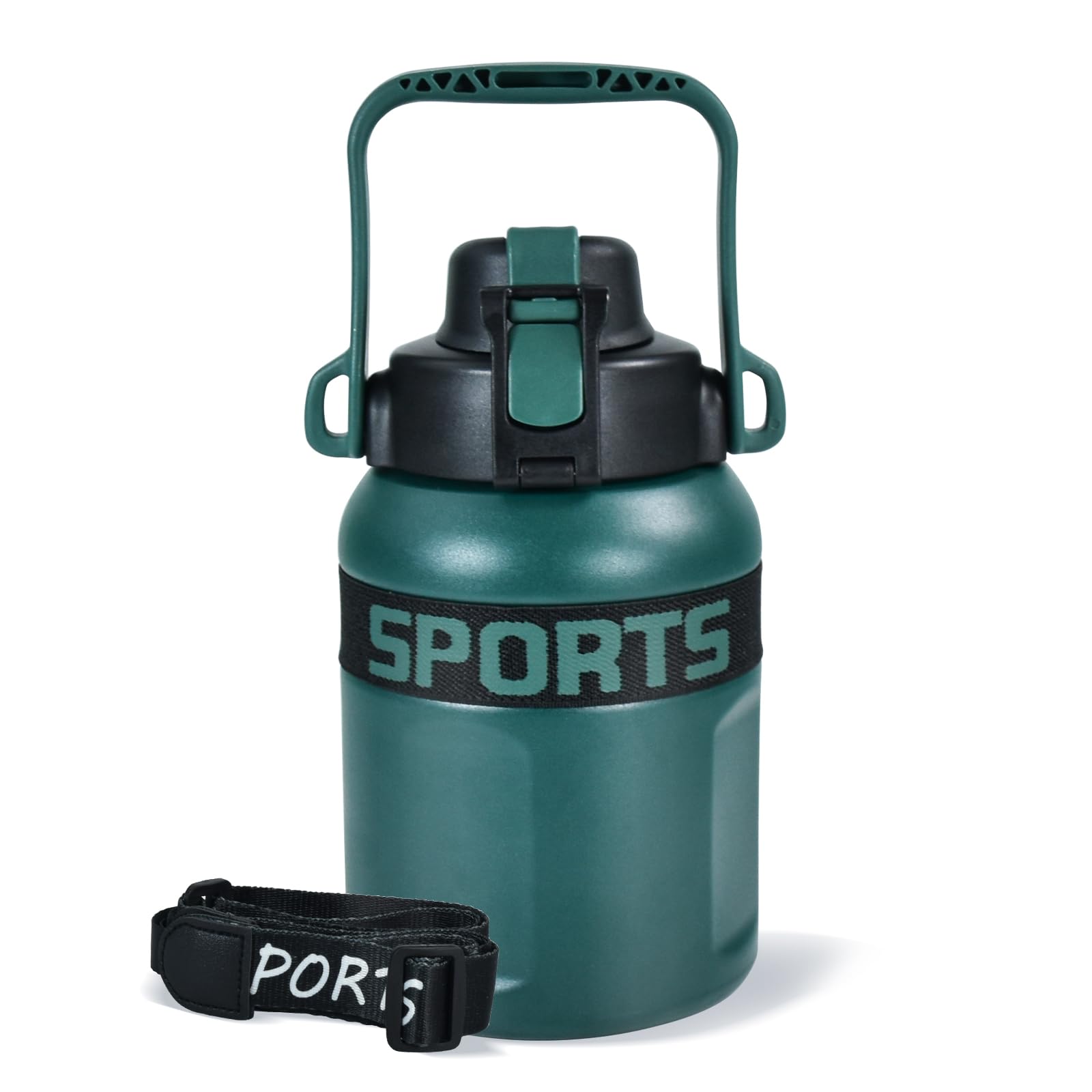 32oz stainless steel insulated water bottle with straw and carry handle