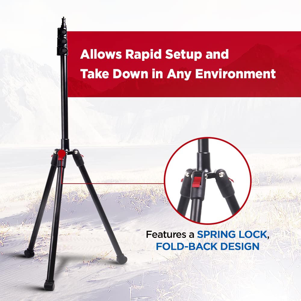 Vidpro St-90 Venturemaxx Professional 90-Inch Adjustable Stand - Lightweight Tripod Compatible With Cameras Camcorders Smartphones Ring Lights Microphones & More Includes Ball Head & Clamp