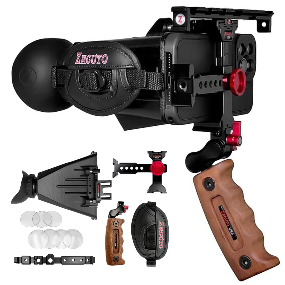 Zacuto Director’S Rig Smartphone Video Rig With Smart Z Finder, Director’S Grip, Accessory Rail, Bridge, Diopters & Anti-Fog Shields Filmmaking & Content Creator Accessories For Mobile Phones