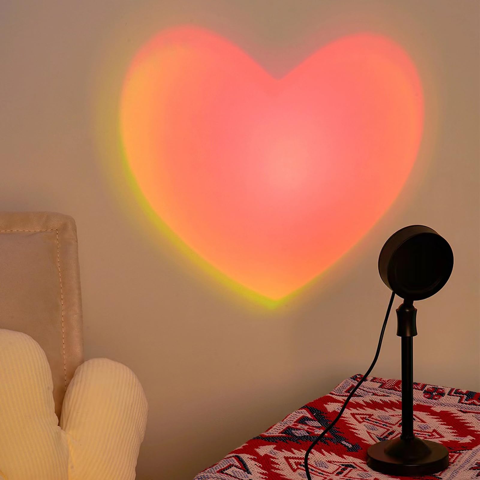 Guuyer Love Atmosphere Lamp,Love Night Light Lamp Projection, Home Bedroom Decor Table Lamp For Women Girlfriend (Multi-Colored)
