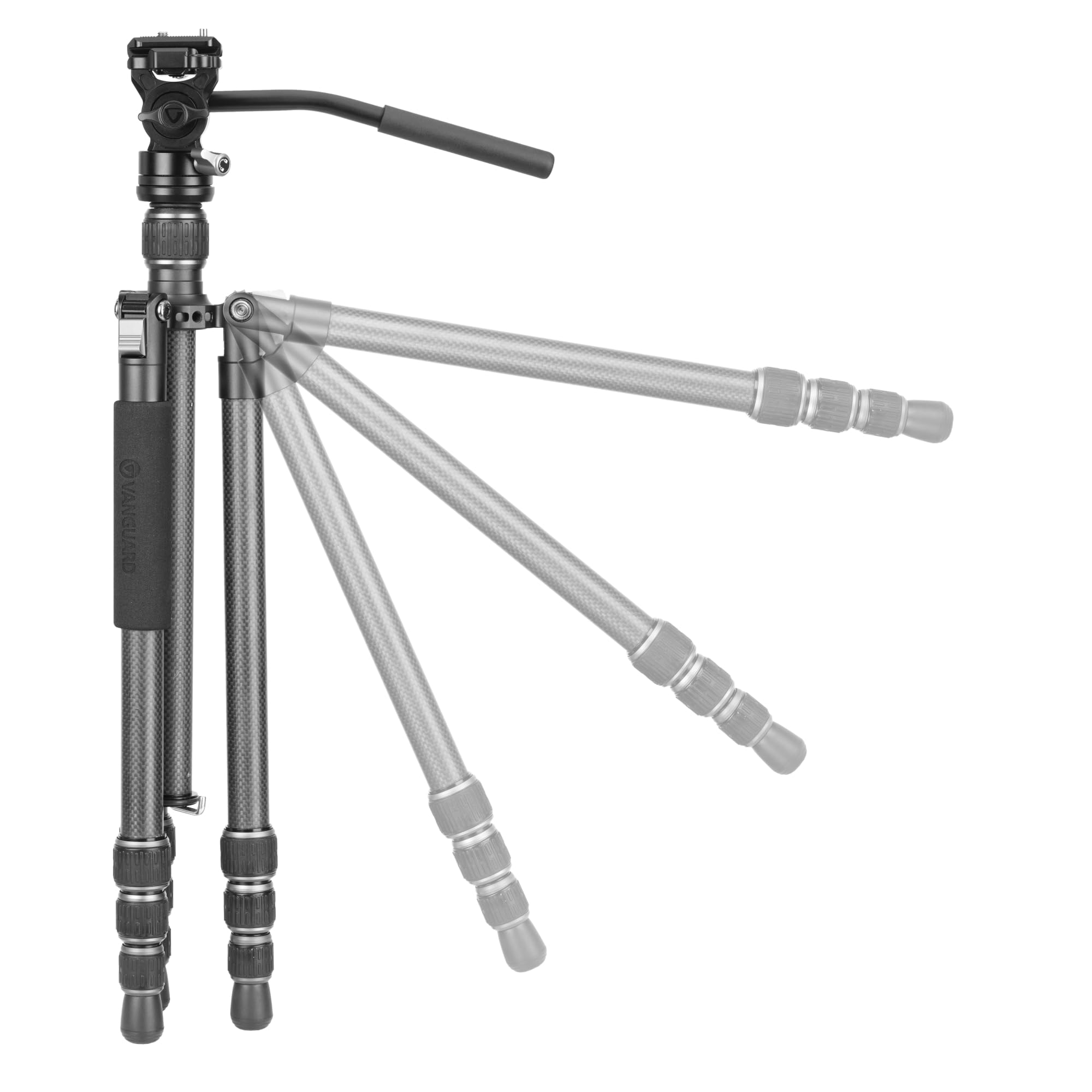Vanguard Vesta Go 234Cv10 Carbon Fiber Travel Tripod With Compact Veo Pv-10 Counterbalancing Spring Assist Video Head