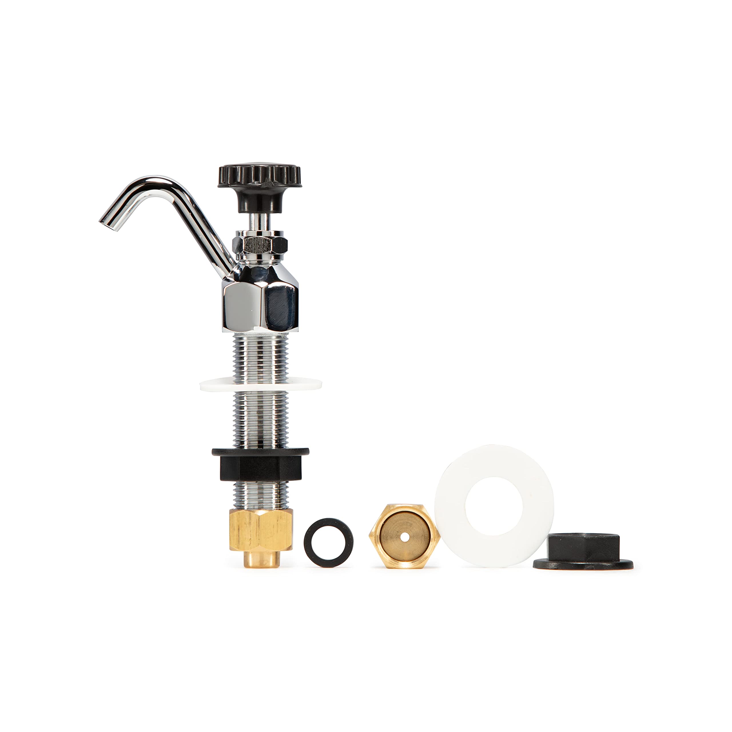 Steadykleen Dipperwell Kitchen Faucet, Commercial Kitchen Sink Faucet, Single Hole Kitchen Faucet With 0.40 Gpm Adjustable Flow Valve, Easy Install Deck Mount, Chrome-Plated Brass Dipperwell Parts