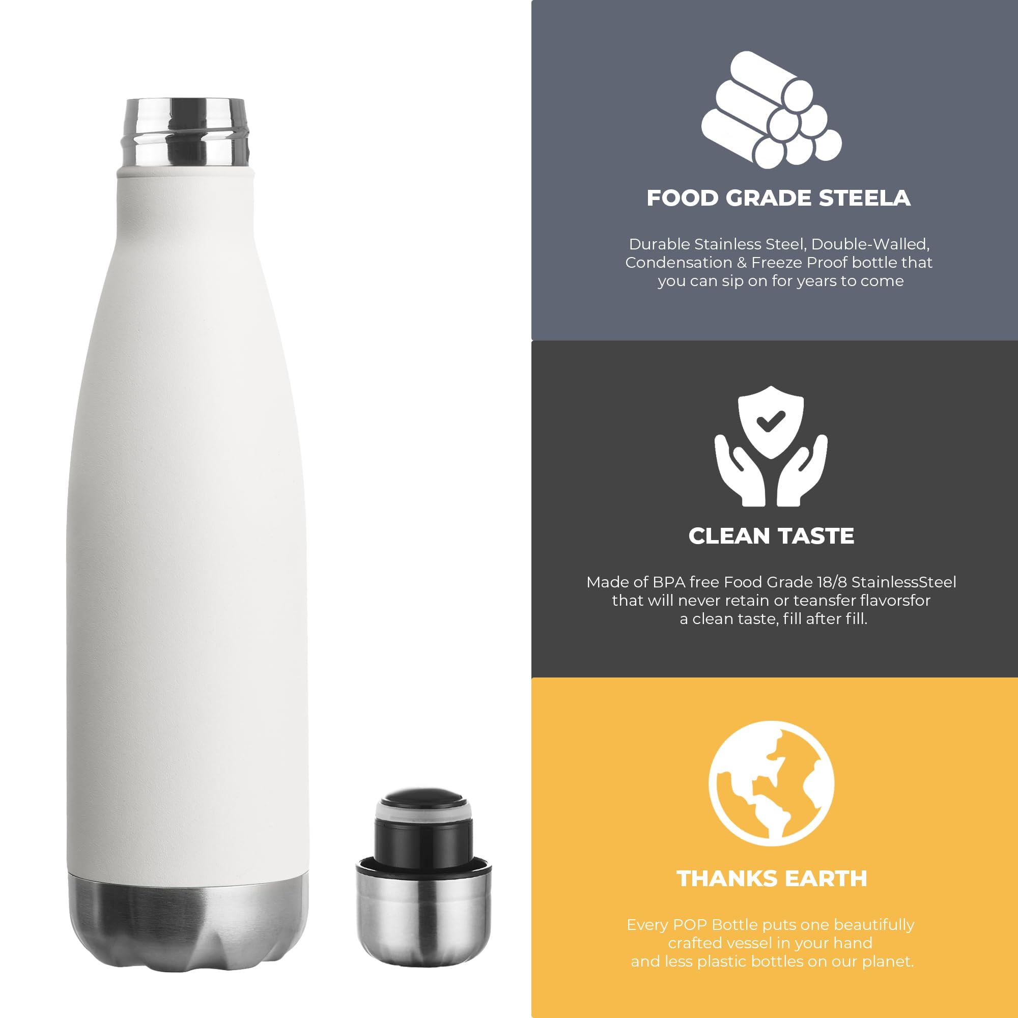 Meway 17Oz Sport Water Bottle Vacuum Insulated Stainless Steel Sport Water Bottle Leak