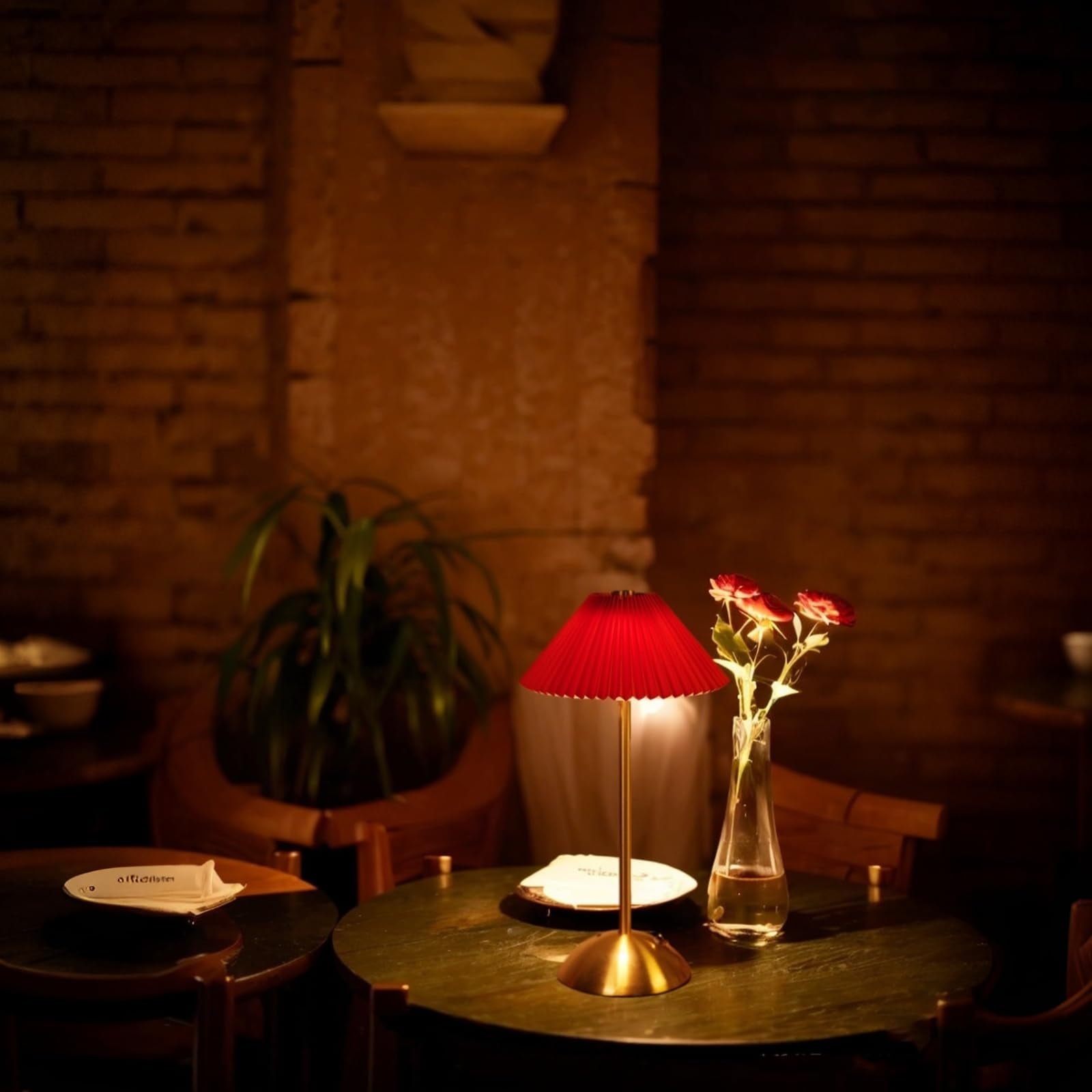 Haidoliang Cordless Led Table Lamp, Bedside Modern Dimmable Touch Lamp With Usb Port For Bedroom, Living Room, Student Dormitory (Red)