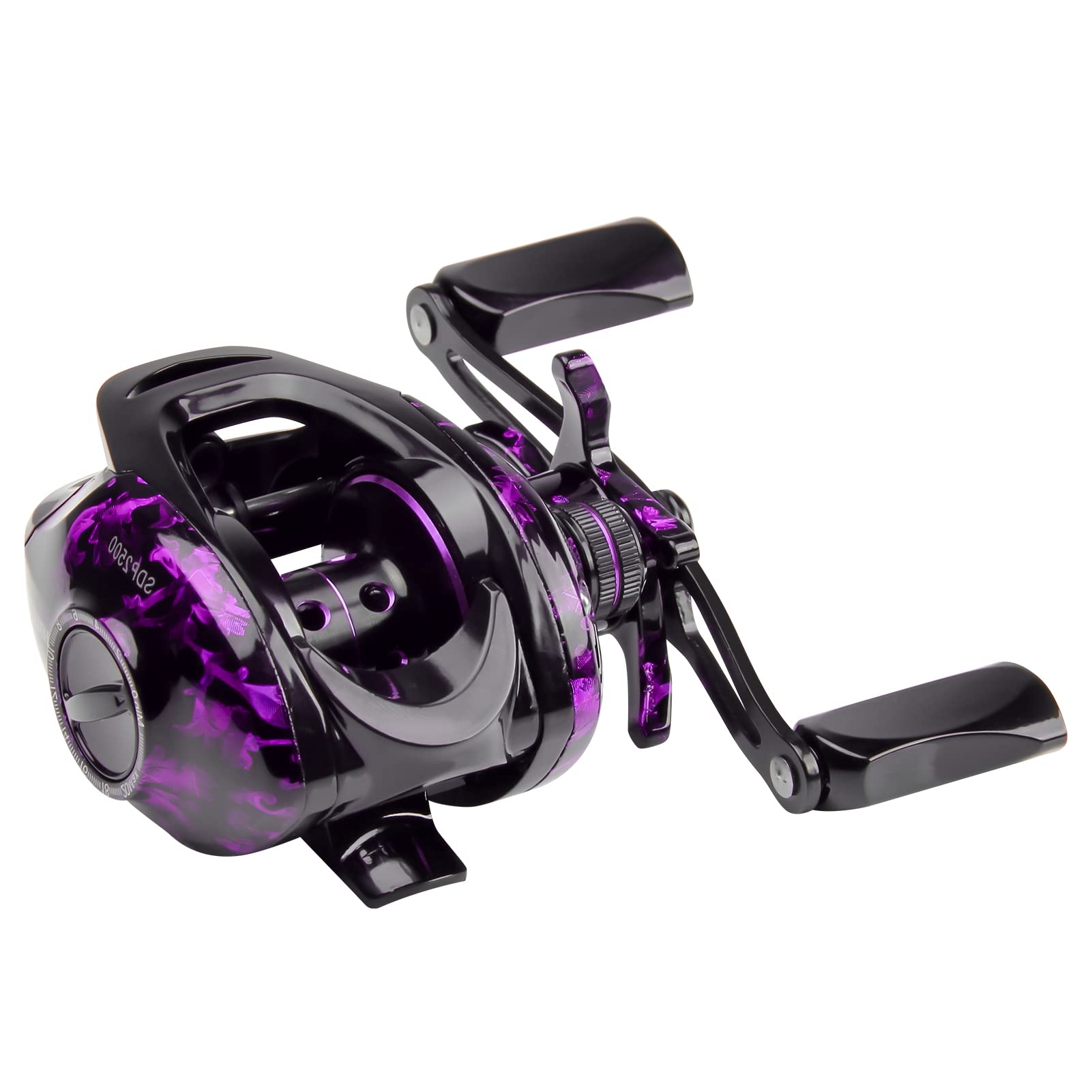 Haut Ton Baitcasting Fishing Reels,Snow Demon Beginner'S Edition,Baitcaster Reel,17.64 Lbs Max Drag,7.2:1 Gear Ratio 4+1Bb,Carbon Fiber Frame