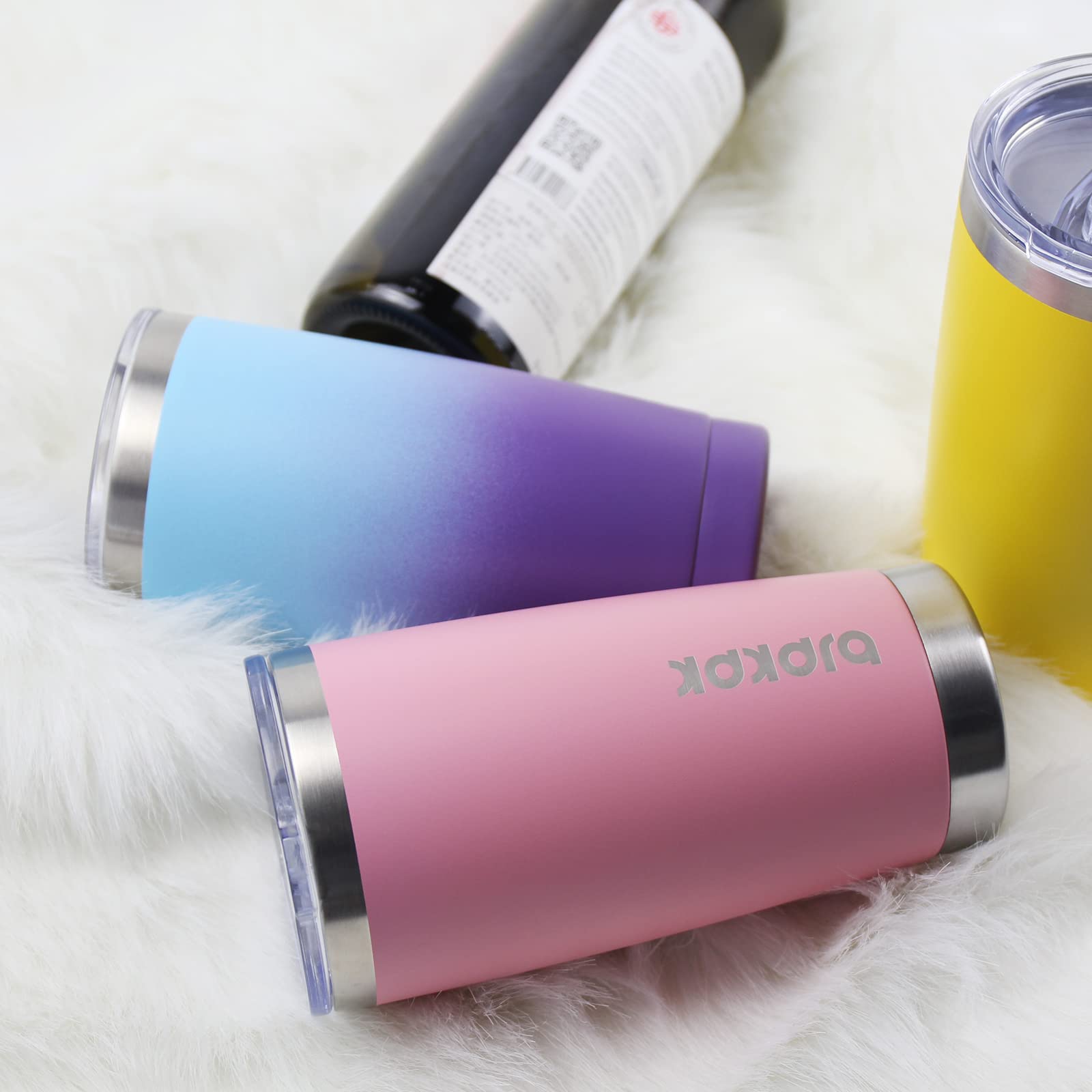 Bjpkpk Black Insulated Tumbler With Lid And Straw 20 Oz Stainless Steel Coffee Tumblers Cup