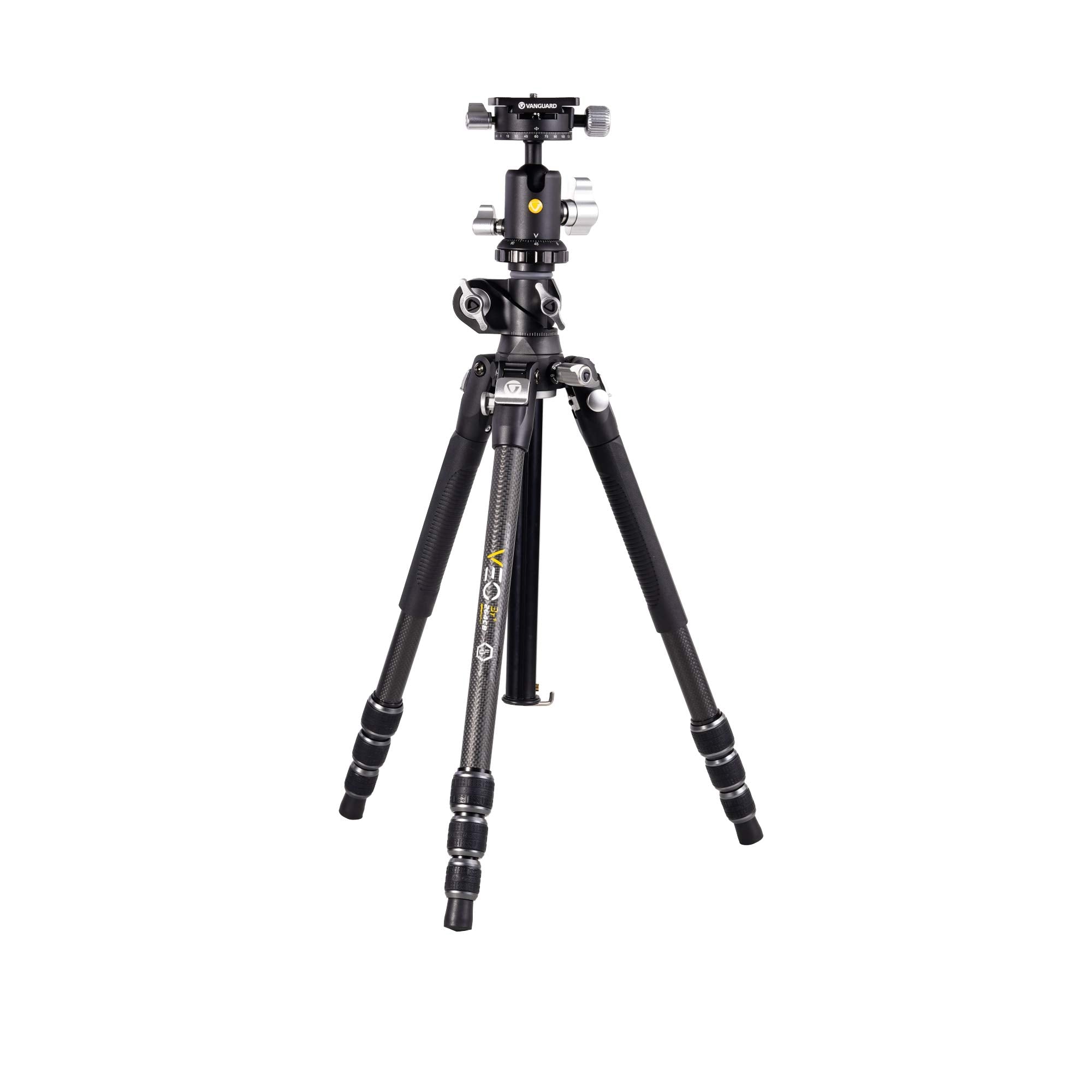 Vanguard Veo3T+264Cb Carbon Fiber Travel Tripod With Ball Head And Multi-Angle Center Column For Overhead Shots