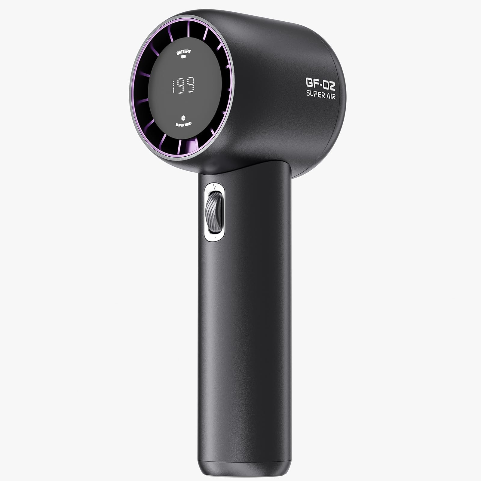 Gf02 Portable Handheld Fan,Speed(1-199) Adjustable Wind Levels,2.0 Fast Charge,3500Mah Battery,13H - Koospark