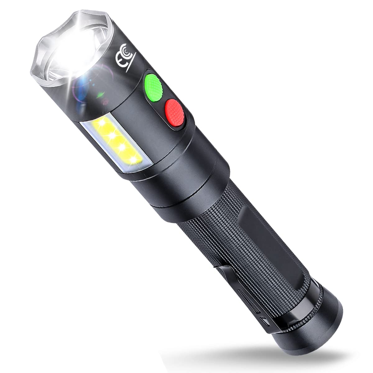 Mccc Self Defense Rechargeable Flashlight With 128Db Personal Alarms For Emergency Or Safety,800 High Lumens,Cob Work Light,Magnetic For Outdoors,Camping...