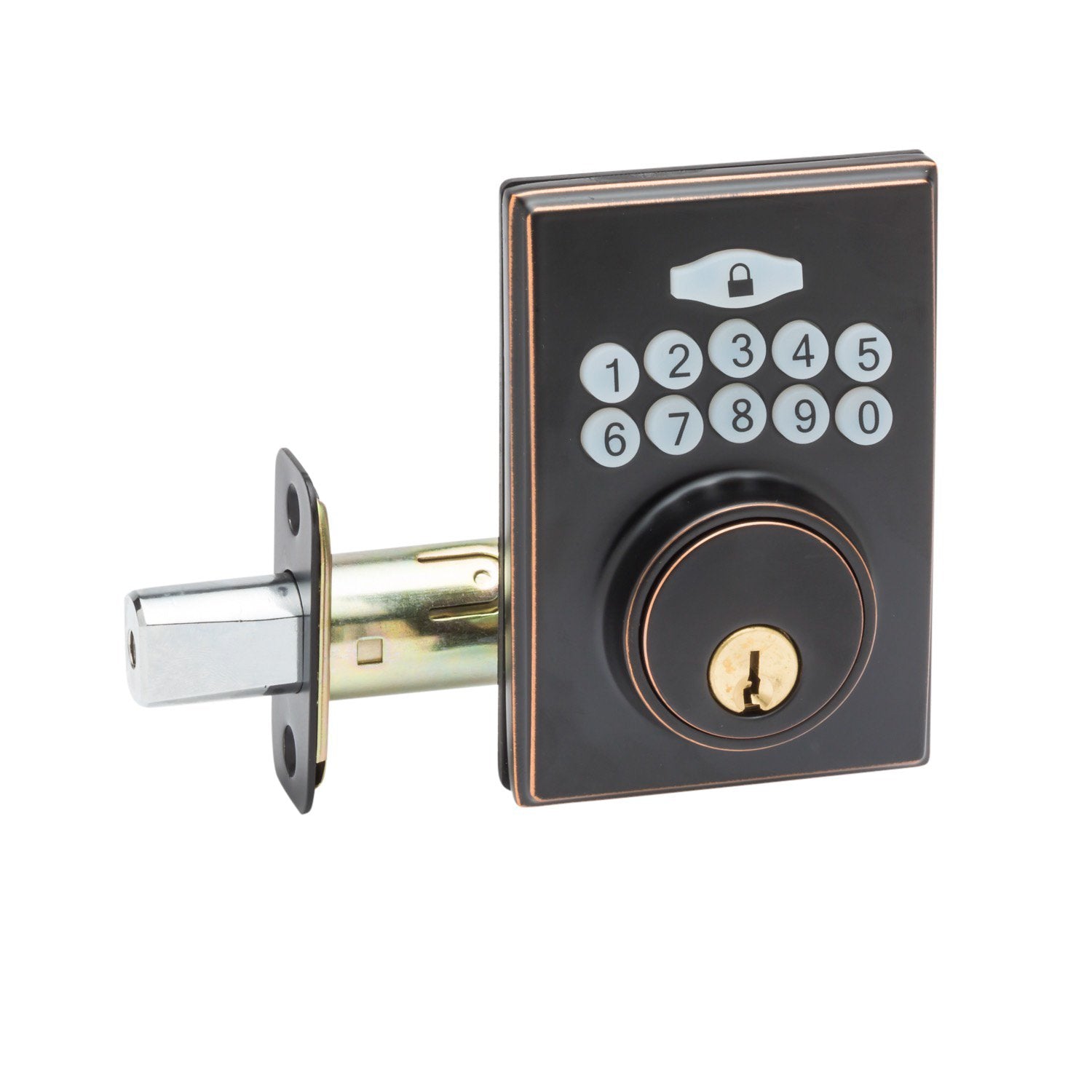 Copper Creek Dbf3410Tb Square Electronic Keypad Deadbolt, Tuscan Bronze