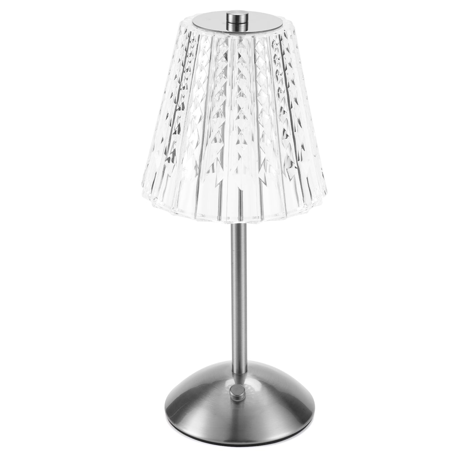 Nusogon Crystal Cordless Table Lamp,Vintage Lamp,Portable Led Metal Beside Lamps For Bedroom Restaurant Outdoor(Silver)