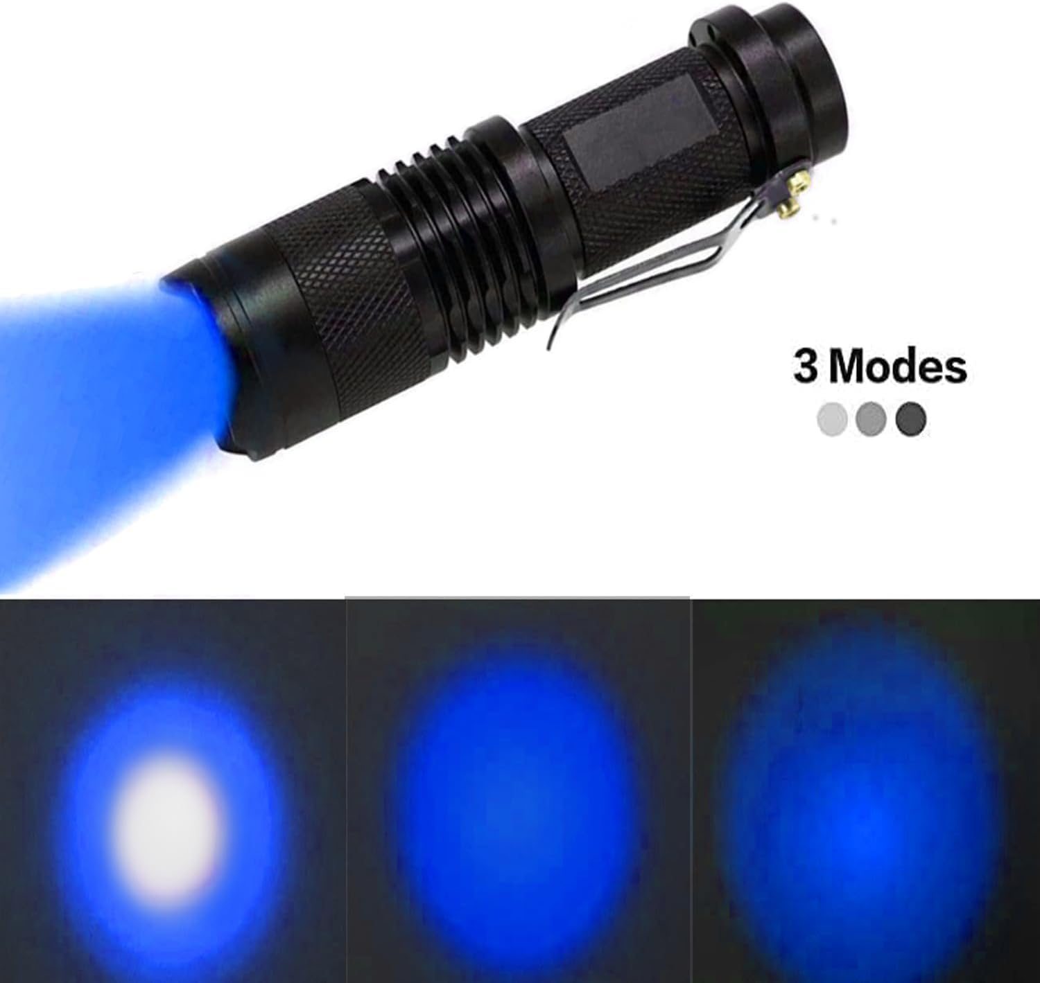 Modoao Led Flashlights 4 Pack White Green Red Blue Light Zoomable Mini Flashlight 3 Modes,Adjustable Focus Pen Light With Clip,Flash Light For Night Observation And Outdoor