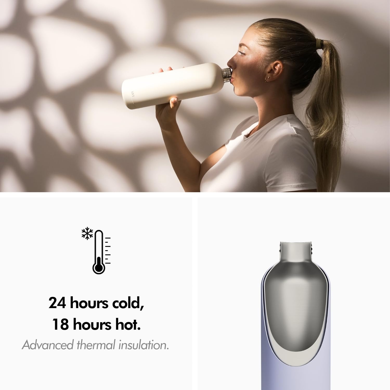 Kivy 32Oz Stainless Steel Insulated Water Bottle - Leak Proof, Keeps Cold Up To 24 Hours