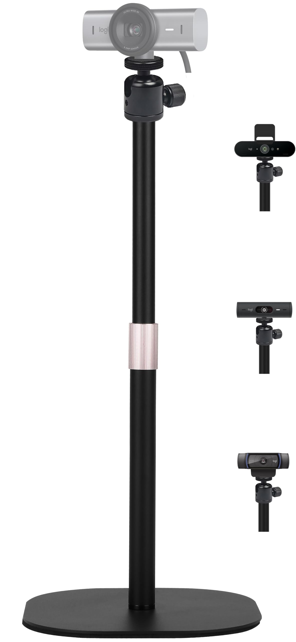 Acetaken Heavy-Duty Webcam Stand, Tabletop Webcam Tripod Holder Compatible With Logitech Mx Brio 4K,Brio Pro X 4K,Brio 501,C920X,C922X,C930,C925-E,C615 Webcams