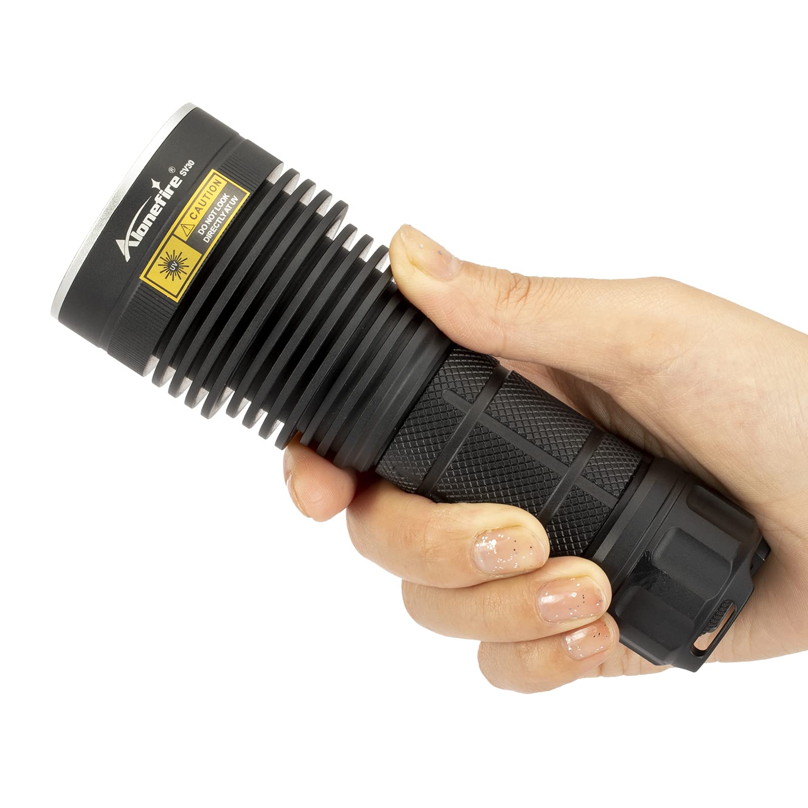 Alonefire Sv40 15W 365Nm Uv Flashlight Usb Rechargeable Blacklight Black Light Urine Detector For Resin Curing, Dry Glue,Scorpion,Fishing,Minerals With Uv Protective Glasses, Charger, Battery Included