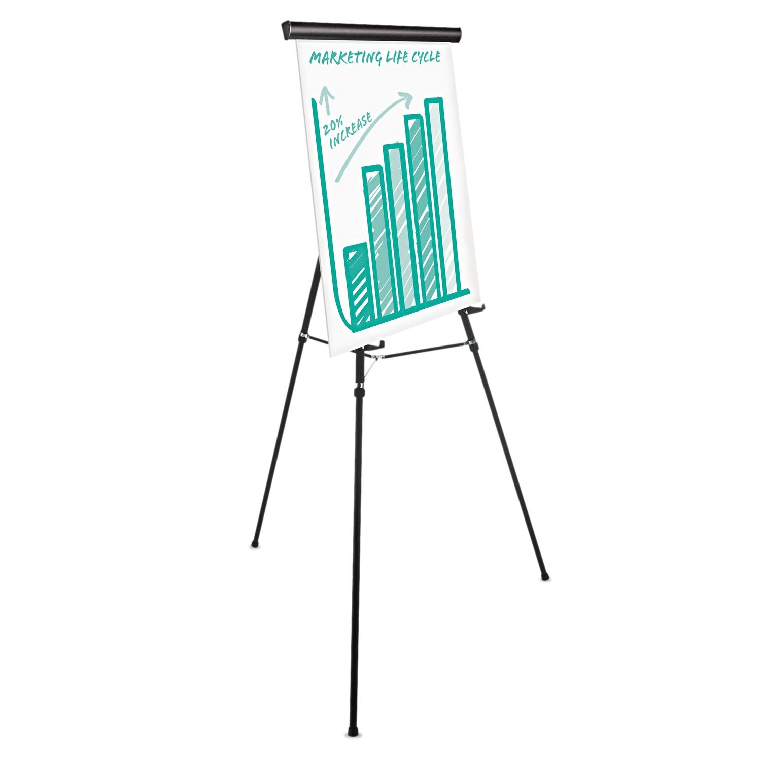 Nicky Nice Universal 43034 Heavy Duty Presentation Easel, 69-Inch Maximum Height, Metal, Black