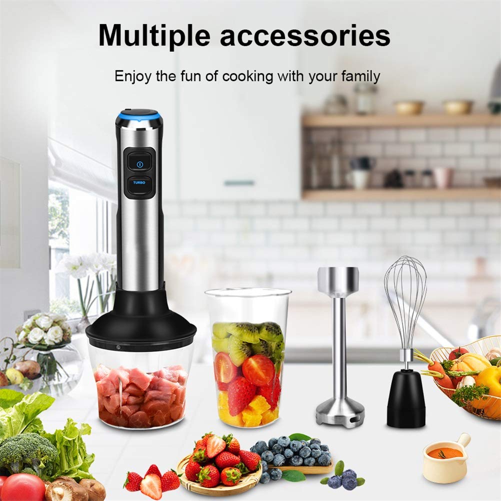 Efkerggjgtgtgjhpwelp 4 In 1 1500W Electric Stick Hand Blender Mixer Hand Immersion Egg Whisk Mixer Juicer Meat Grinder Food Processor