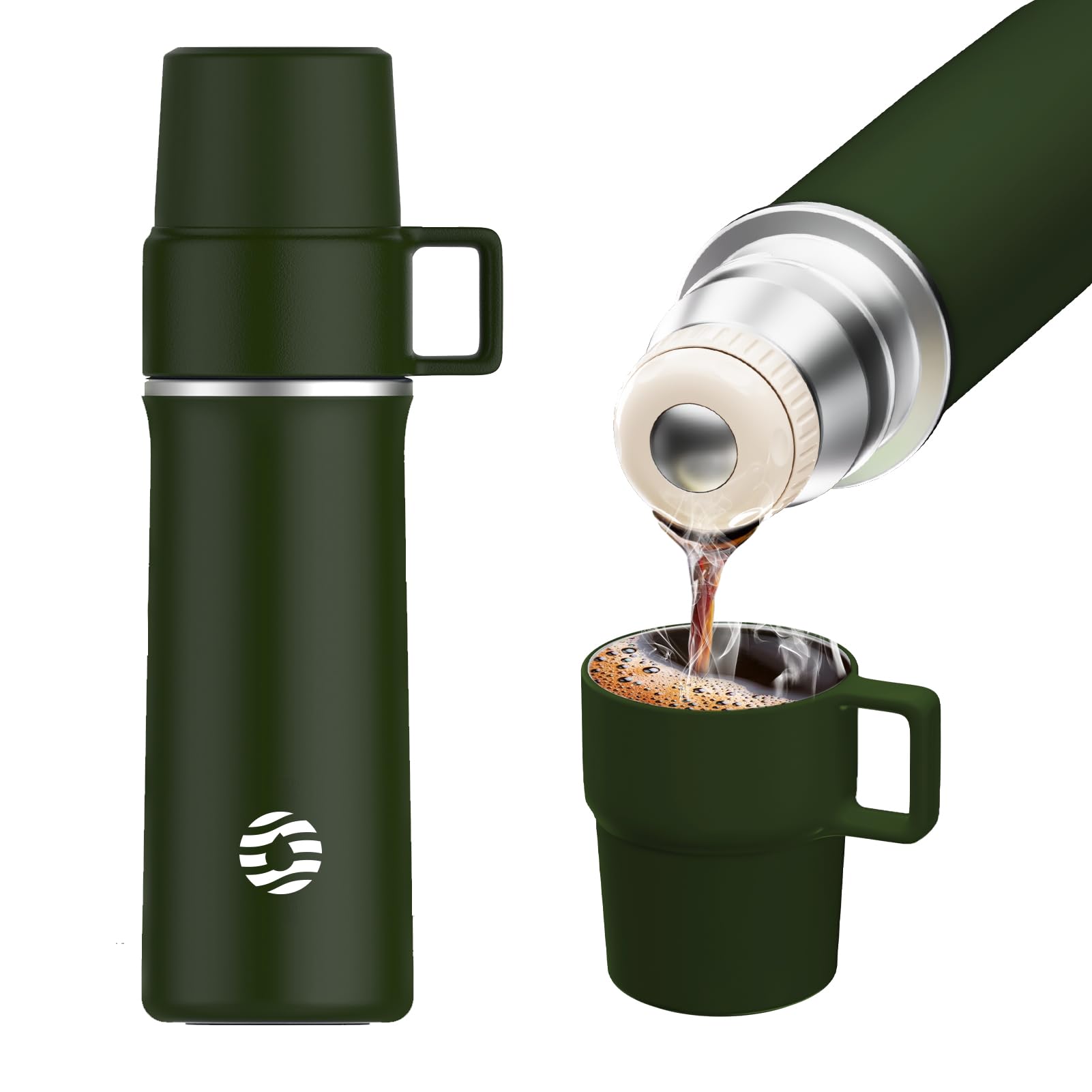 21 Oz Stainless Steel Water Bottle, Thermal Water Bottle With Cup, Insulated Bottle With Handle