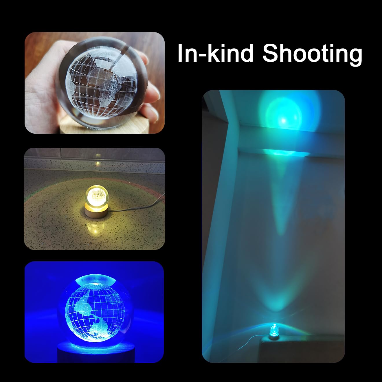 Zabalar Color Changing Table Lamp With Remote,3D Crystal Earth Ball Light With Colorful Led Light Base,Valentine'S Day ,Unique For Kids,Girlfriend,Mother And Friends