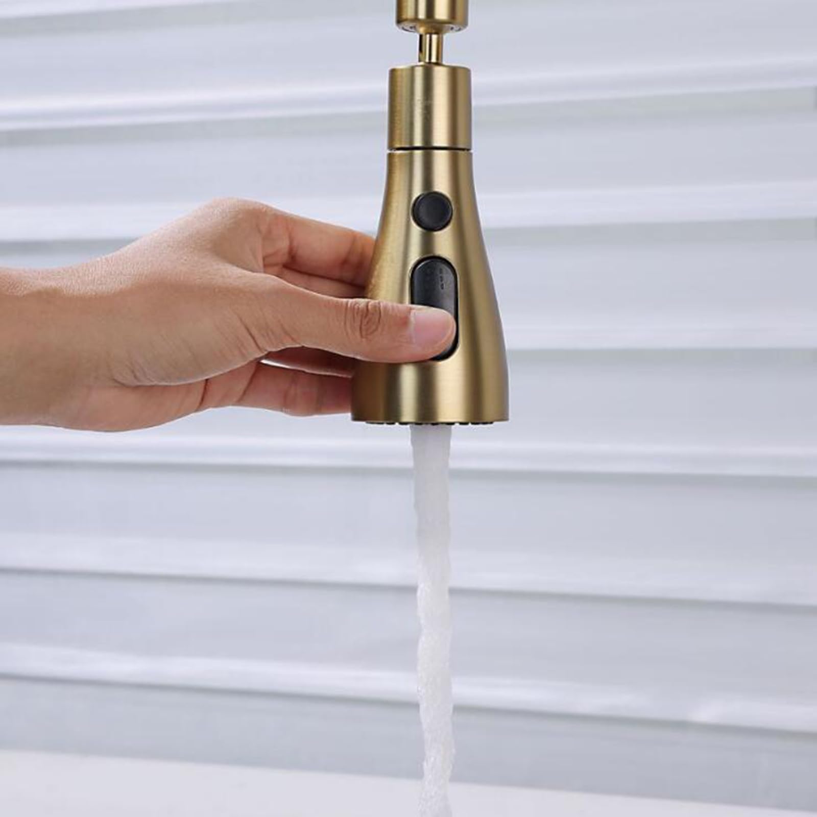 Zpspz Kitchen Faucet Folding Inside Window Single Handle Hot And Cold Water Stainless Steel 360° Rotation Kitchen Mixer Faucet Folding-Brushed Gold