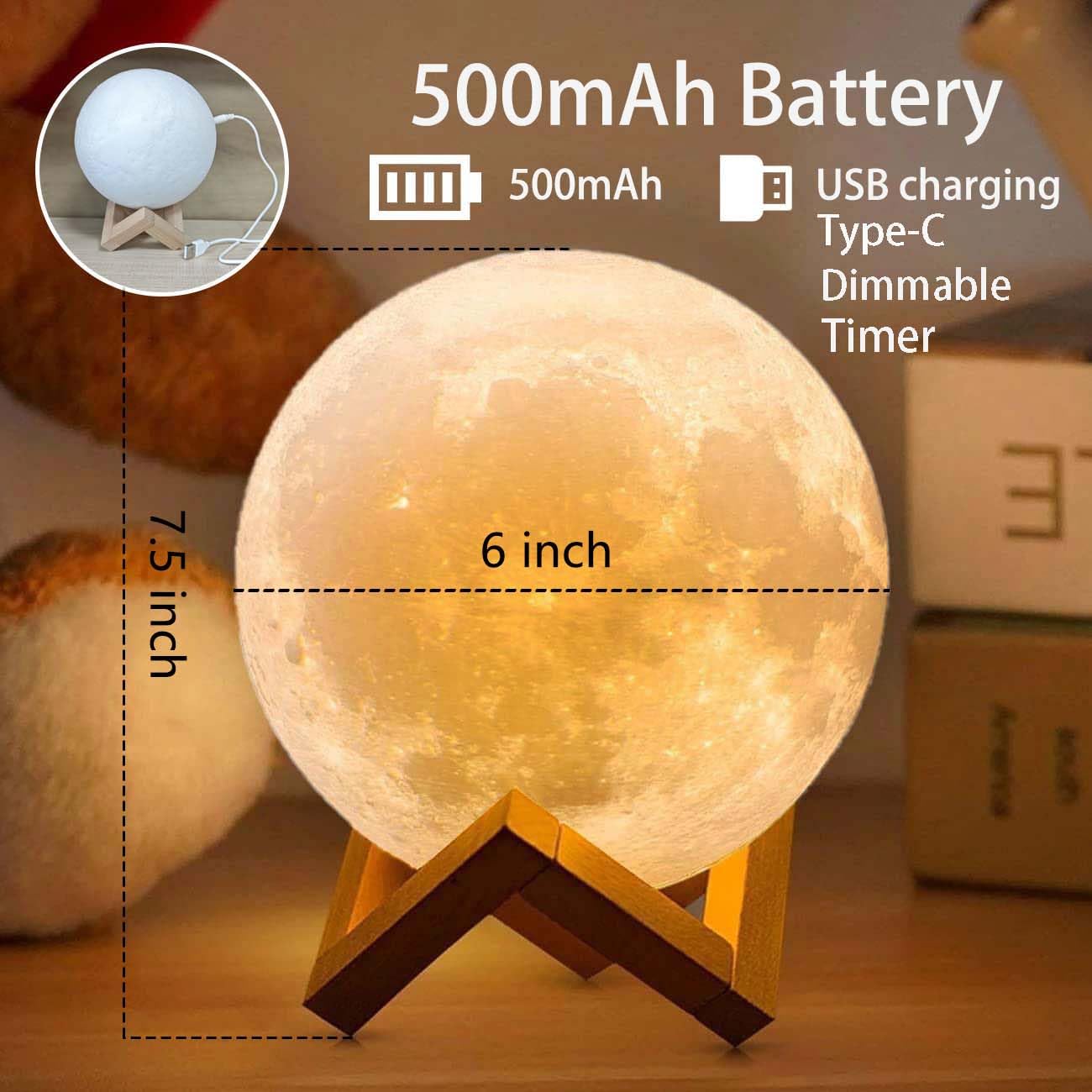 Cpla Moon Lamp  128 Colors,  For Girls Boys Kids Teens Sister Adults Birthday, Ages 6 7 8 9 10 11 12 13 14 15 16-20 Year Old