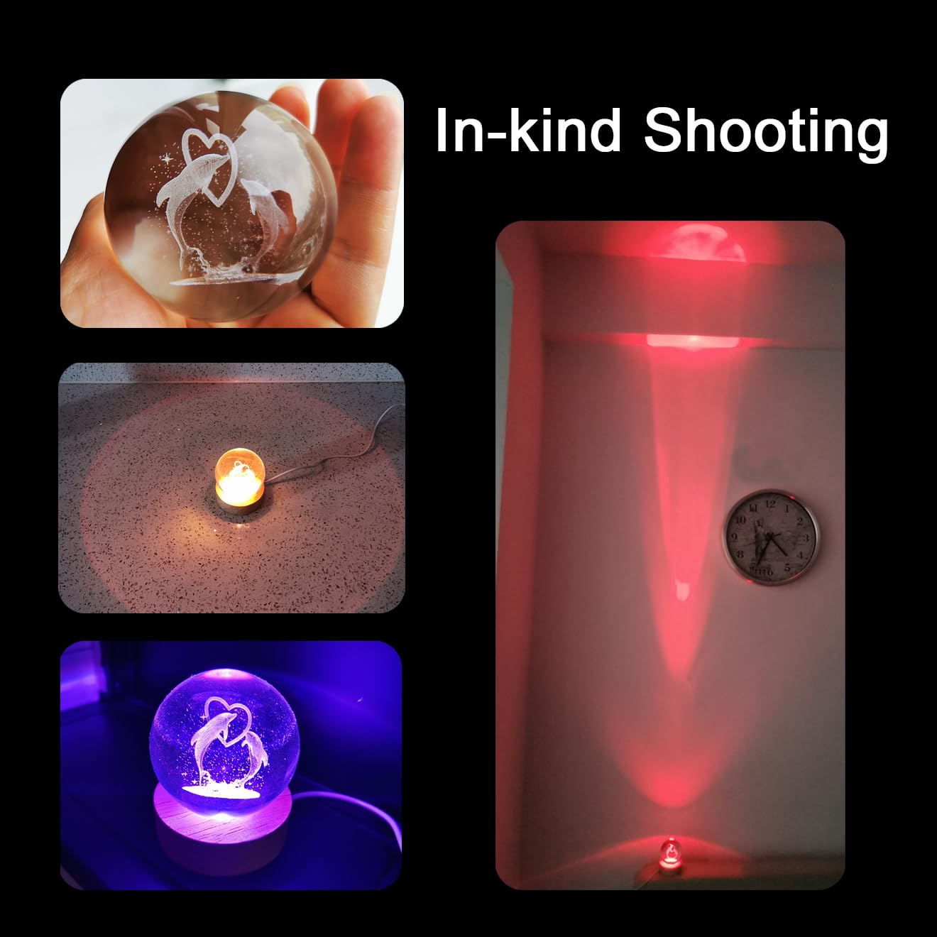 Zabalar 3D Crystal Dolphin Ball Light With Colorful Led Light Base,Heart Dolphin Lamp For Room,Color Changing Animal Table Lamp With Remote,Unique For Kids,Girlfriend,Mother And Friends