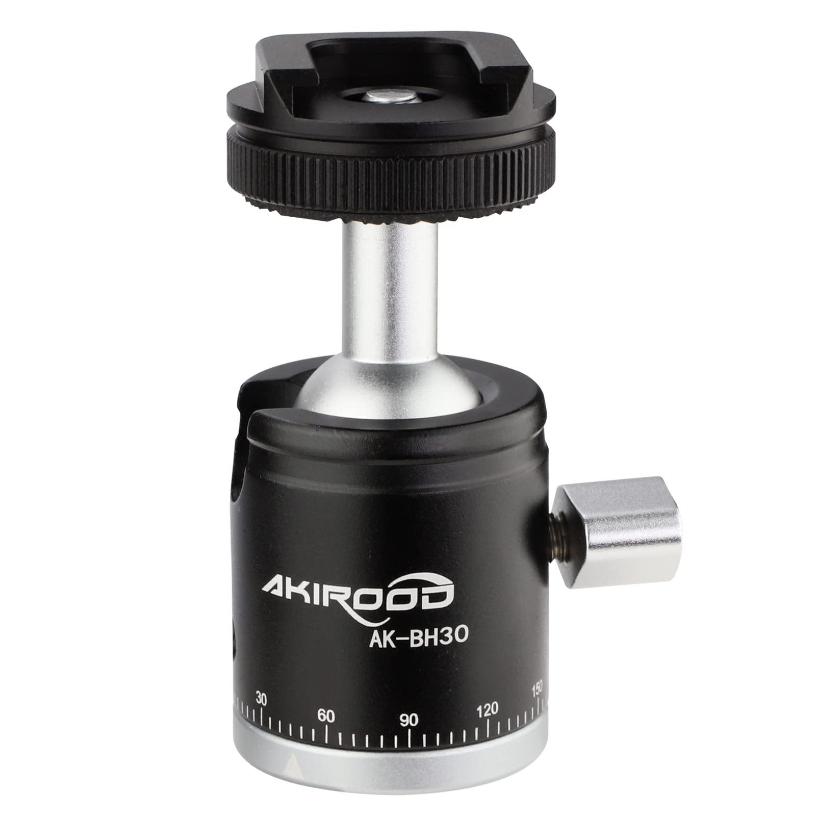 Akirood Adapter Panoramic Ballhead 360°,Mini Camera Tripod Ball Head, With Cold Shoe Mount With 1/4" Screw For Dslr Cameras Cell Phone Tripods Monopods Camcorder Light Stand Speedlight Quick Release