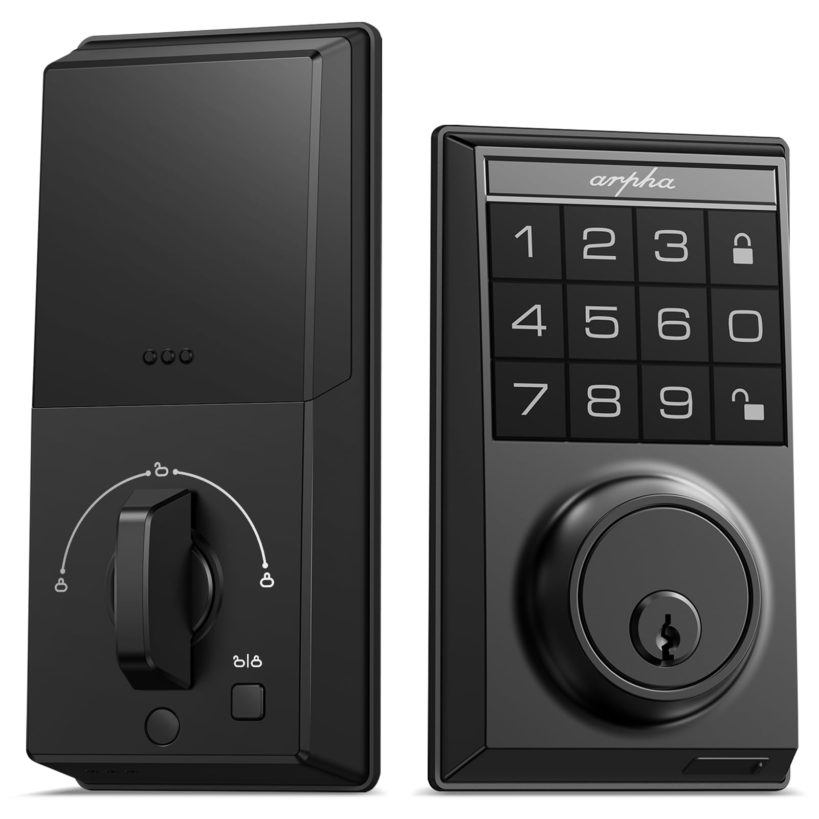 Arpha Keyless Entry Door Lock D100, Electronic Keypad Deadbolt, Smart Locks For Front Door With 100 User Codes, One-Touch Lock/Unlock, Auto-Lock, Anti-Peeking Password, 2 Keys, Easy Install, Zinc Alloy