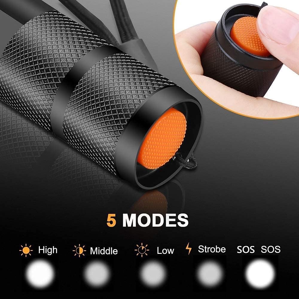 Modoao Led Flashlight High Lumens - Flashlights For Camping, Hiking, Dog Walking - Powerful Emergency Flashlights With 5 Modes For Outdoor Use - Bright Flashlight With Zoomable Beam (3-Pack)