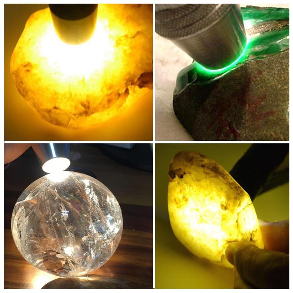 Alonefire Sv123 Edc Flashlight Small 365Nm Uv Blacklight, Yellow And White Light Gemstone Flashlight Usb C Rechargeable Pet Urine Detector For Rocks Jewelry With Little Focusing Tip,Built-In Battery