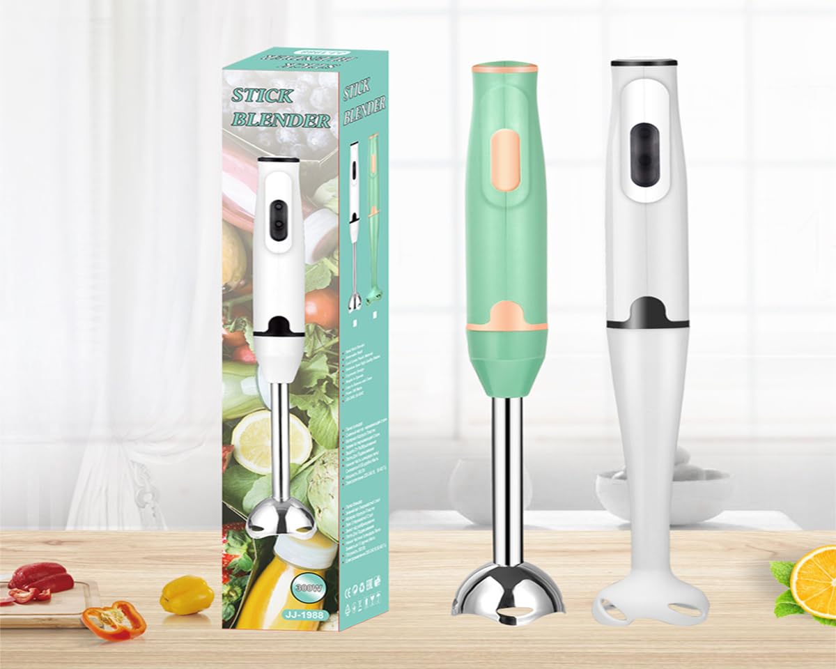 Okian Immersion Blender, 2 Speed Electric, Hand Blender For Kitchen (White)